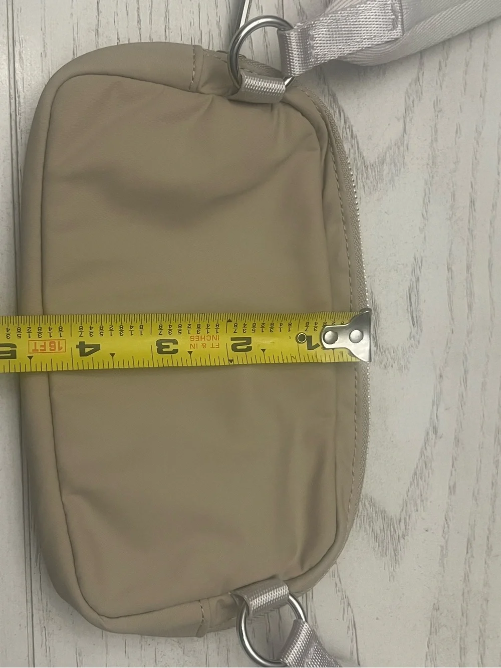 Lululemon Everywhere Crossbody Bag Taupe Beige Silver Hardware